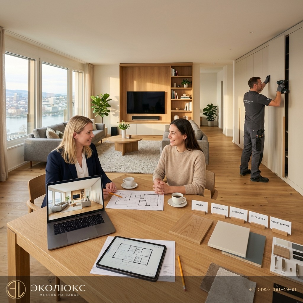 От онлайн-проекта до монтажа: как проходит заказ мебели в «Эколюкс» и как контролировать качество на каждом этапе